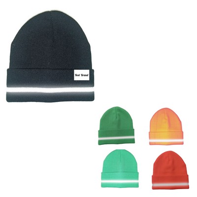 High-Visibility Safety Knitted Hat