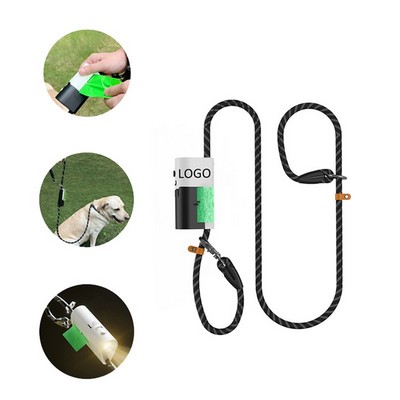 LED Reflective Dog Leash with Waste Bag Holder