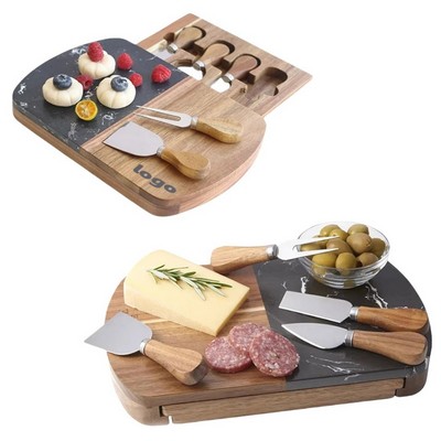 Marble Cheese Board Set with Knives