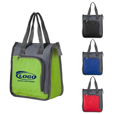 Durable Insulated Oxford Lunch Tote Bag W/ Zipper Closure
