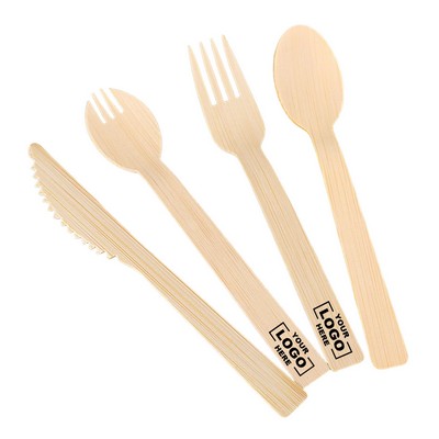 6.69" Disposable Bamboo Knife Fork Spoon