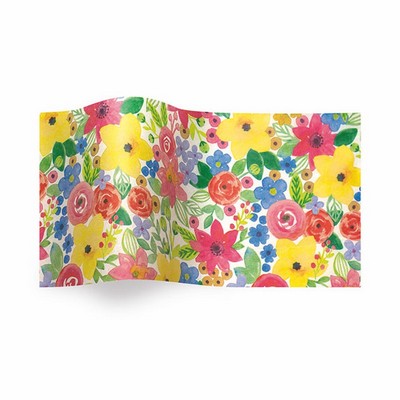 Watercolor Floral Printed Tissue - 20" x 30" - 240 sheets/pkg