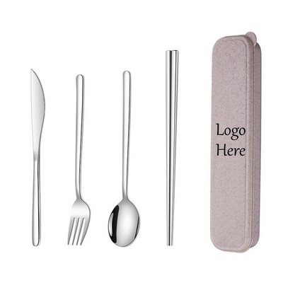 5 Piece Portable Travel Utensils Set With Case