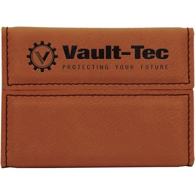 3 3/4" x 2 3/4" Rawhide Leatherette Hard Business Card Holder