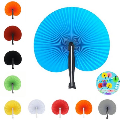 Round Colorful Paper Hand Fan