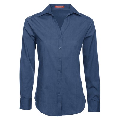 Coal Harbour® Ladies' Textured Crosshatch Woven Shirt