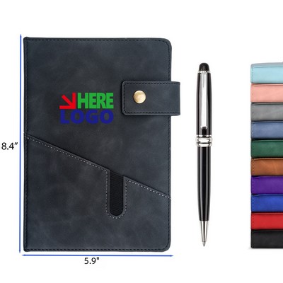 A5 Size Leather Journal Notebook with Pen