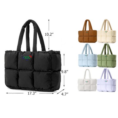 Large Quilted Puffy Handbag