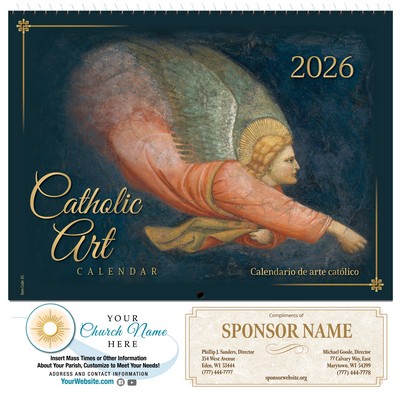 Traditional Catholic Art 2026 Spiral Bound Calendar (English / Spanish)