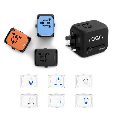 5V 2.4A Worldwide Plug Charger International Travel Universal Power Adapters w/USB-C & USB-A