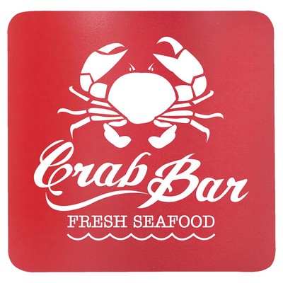 3.75" x 3.75" Square Red/White Silicone Coaster