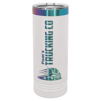 Polar Camel 22 oz. White/Prism ION-Plated Skinny Tumbler