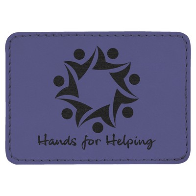 3.5" x 2.5" Rectangle Purple Leatherette Patch with Adhesive