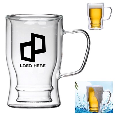 Clear Double-Walled Insulated Beer Cup Mug