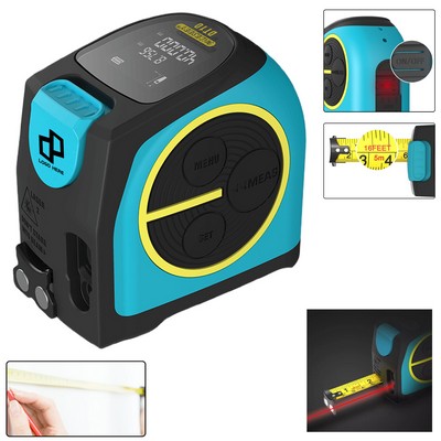 2 In 1 Usb Rechargable Lasers Distance Tape Measure