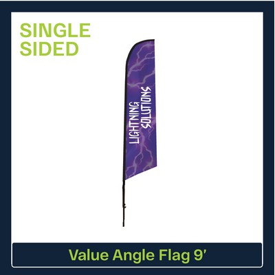 Value 9' Angle Flag - Single Sided Graphic Only