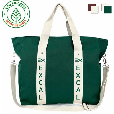 Voyager Duffel Bag Eco Friendly Canvas Green / Natural