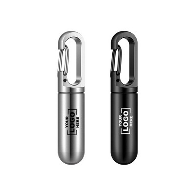 Stainless Steel Pill Container Portable Keychain Vitamin Holder