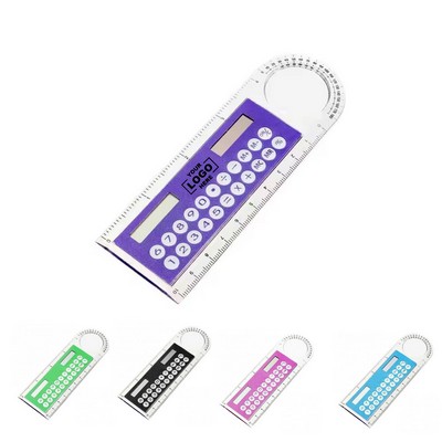 Compact Solar-Powered Clear Ruler Calculator