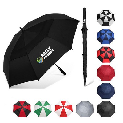 40inch Double Layer Golf Umbrella Extra Large Fiber Straight Handle