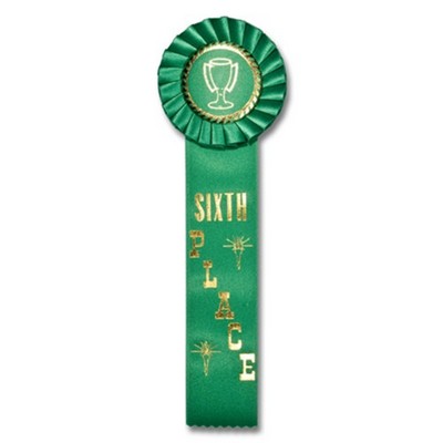 11" Sixth Place Stock Rosette w/Trophy Cup Medallion