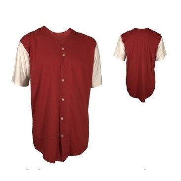 Youth Full Button Pro-Style Cool Mesh Baseball Jersey Shirt w/ Contrasting Sleeve