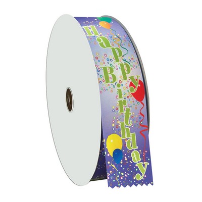 2" Happy Birthday Balloon Multicolor Ribbon Roll