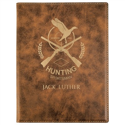 7" x 9" Rustic/Gold Leatherette Small Portfolio with Notepad