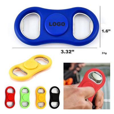 2-in-1 Stainless Steel ABS Stress Reduction & Anxiety Relief Hand Spinner w/Dual-Head Bottle Opener