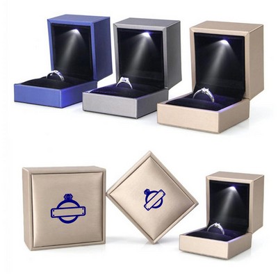 LED Ring Jewelry Box Display Case
