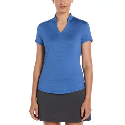 Callaway® Moisture Wicking Fine Line Stripe Women's Polo Shirt with Custom Logo