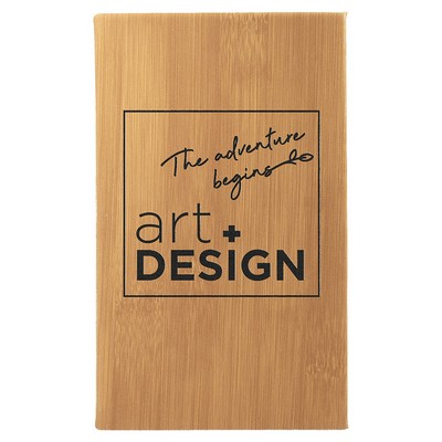 Bamboo Leatherette Sketch Book with Unlined Notepad