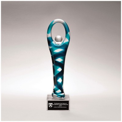 12.25" Victory Art Glass on Clear Glass Base