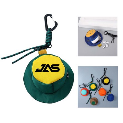 Mini Hat-shaped Storage Bag W/ Keychain