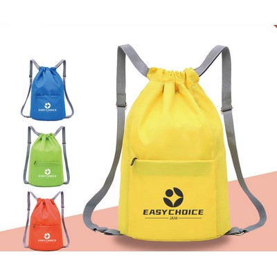 Foldable Drawstring Nylon Backpack