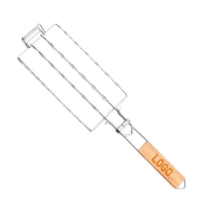 Premium Wood Handle BBQ Tong
