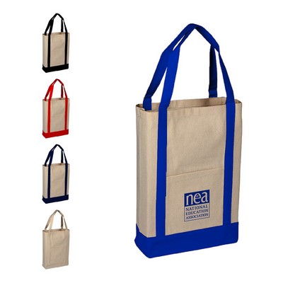 Two Tone Canvas Deluxe Tote Bag