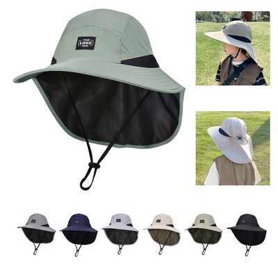 Kids Sun Protection Fishing Hat with Neck Flap