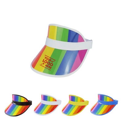 Unisex PVC Rainbow Sun Visor