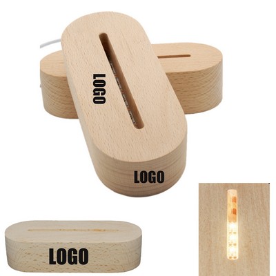 Wooden Rectangular Lamp Display Base