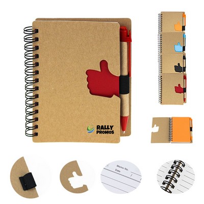 Thumb Up Eco Spiral Notebook With Pen