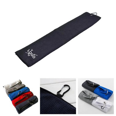 Waffle Texture Golf Towel with Clip