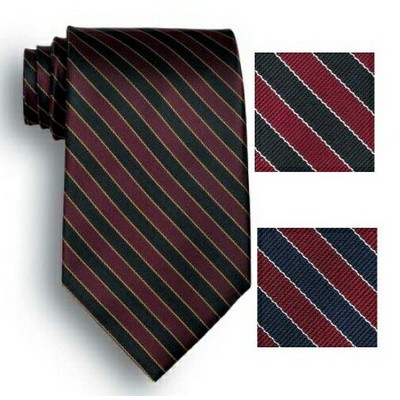 West India Signature Stripe Polyester Tie Black