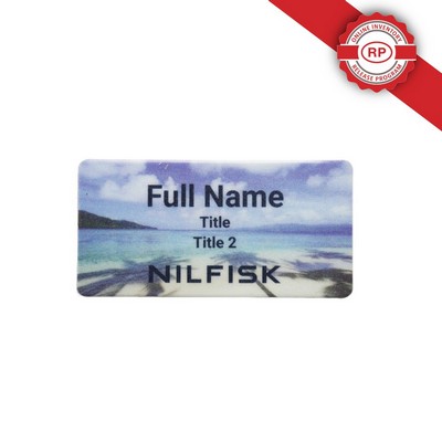 Full Color Name Badge w/Personalization (1.5"x3") Rectangle
