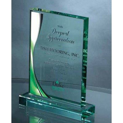 Jade Crystal Award w/Jade Glass Base (5"x7")