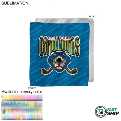 72 Hr Fast Ship - Microfiber Dri-Lite Terry Rally, Sweat, Skate Towel, 15x15, Sublimated