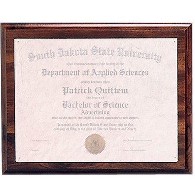 Cherry Finish Routed Plaque w/ 11" x 8.5" Plexiglass Window