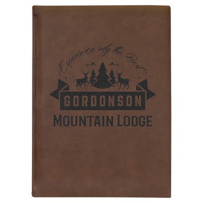7" x 9 3/4" Dark Brown Leatherette Journal-Lined Paper