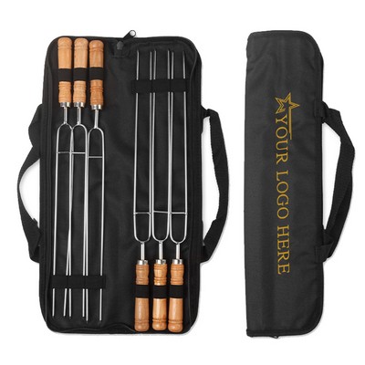 6 Pieces Stainless Steel Grilling Skewers Set