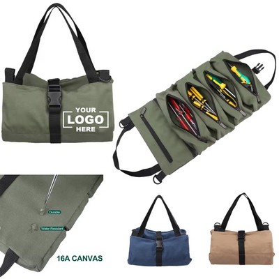 Tailor-made Hanging Kit Organizer: Multi-Purpose Waxed Canvas Tool Roll Bag with 5 Zippers